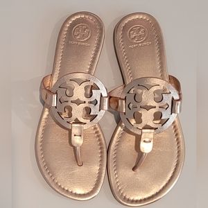 Gorgeous Popular Tory Burch Miller Sandal in a unique Rose Gold color